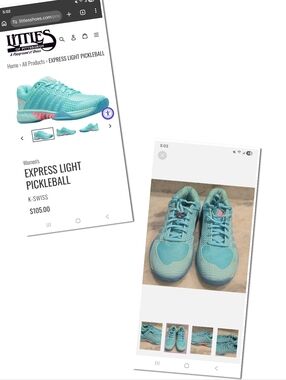 K-Swiss Athletic Sneakers - Teal Blue with Pink Accent Size 9